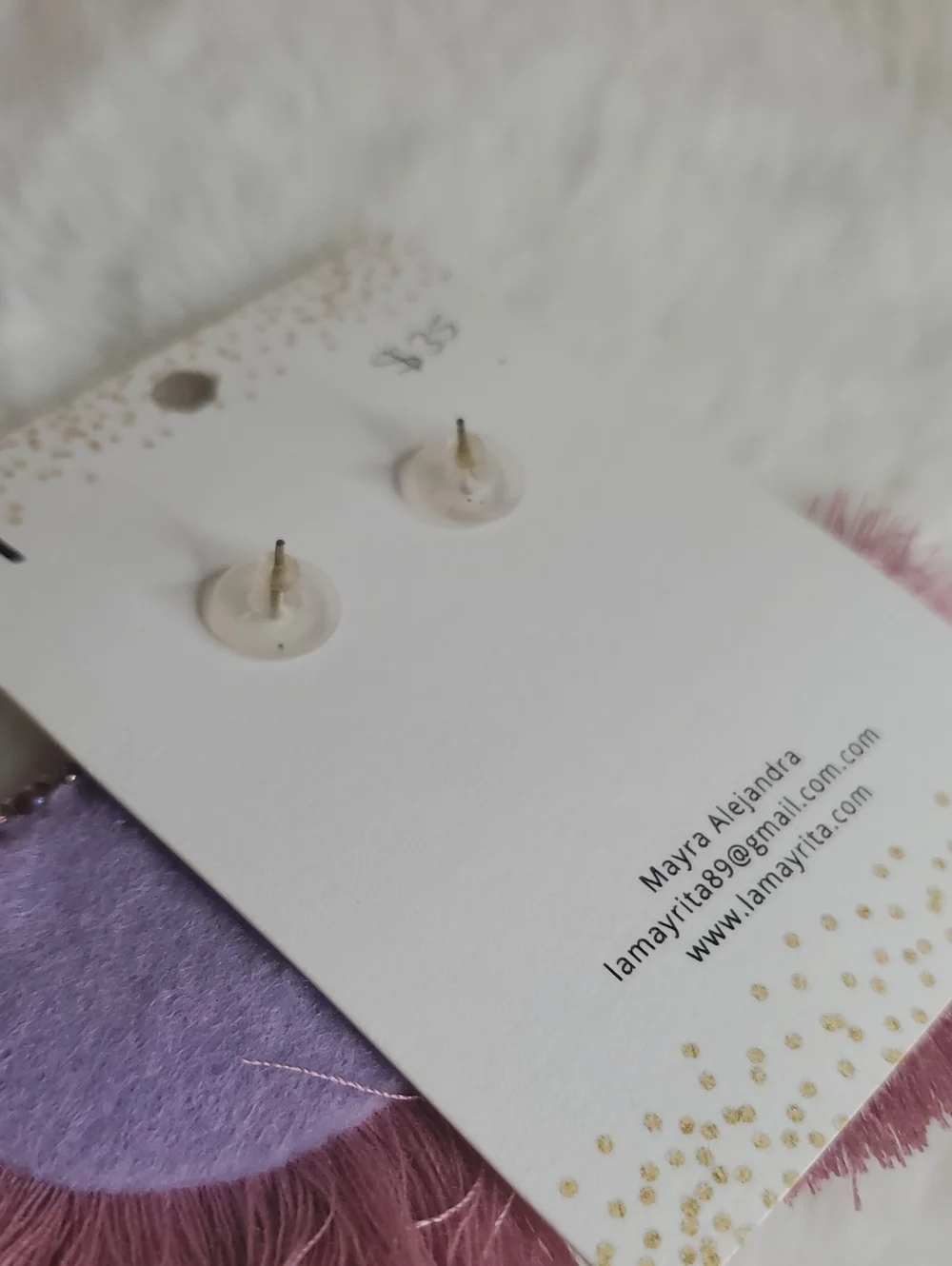 Pink and Mauve Beaded Fringe Clip-On Earrings